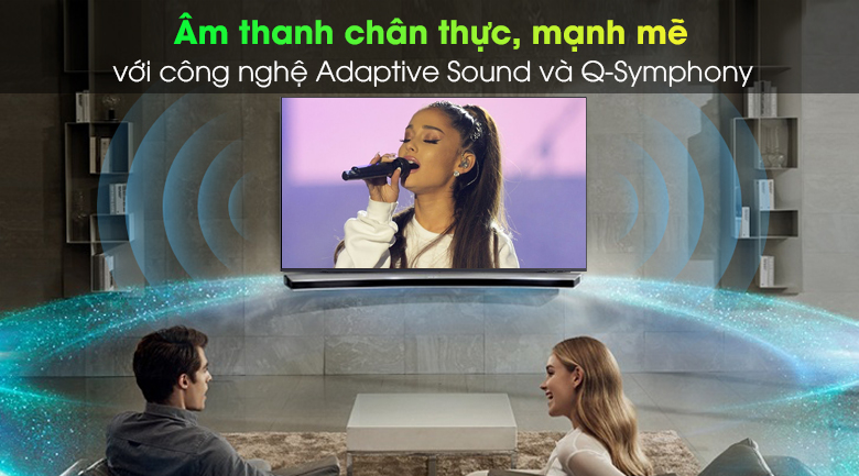 Smart Tivi Samsung 4K 70 inch UA70AU8100 -  Âm thanh chân thực, hoàn hảo với Adaptive Sound và Q-Symphony
