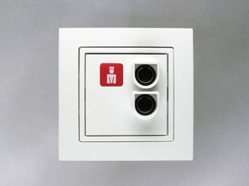 Ổ cắm kết nối với 2 công tắc cuộc gọi kéo dài, gắn tường - 70017160